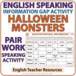 English Speaking - Halloween Information Gap Activity - ESL Pair Work