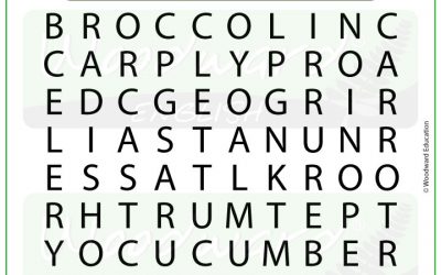 Vegetables Word Search in English